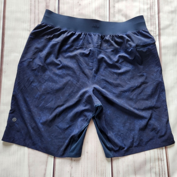 Lululemon Pace Breaker T.H.E Short 9” Linerless Heathered Navy Black Mens Size L - Picture 3 of 7